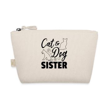 Cute Cat & Dog Sister Cat Sister Dog Lover - Cat & - Bio-Täschchen - Natur - Vorne
