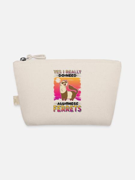 Yes I really do need all these Ferrets Frettchen - Bio-Täschchen - Natur - Vorne