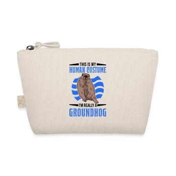 Groundhog Human Costume Murmeltier Marmot - Bio-Täschchen - Natur - Vorne