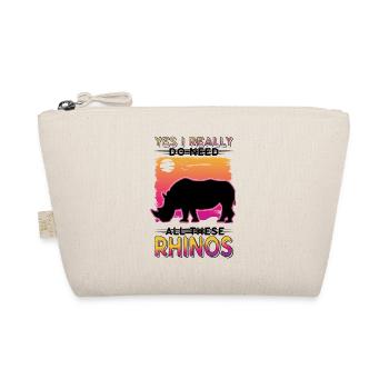 Nashorn Geschenk Rhino Rhinozeros - Bio-Täschchen - Natur - Vorne