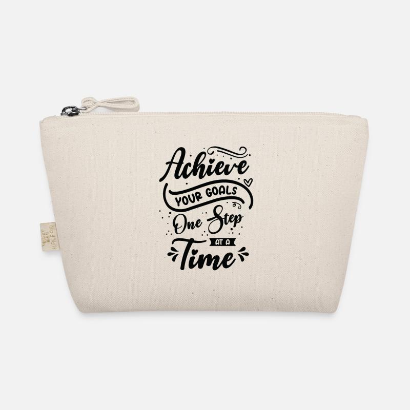 Goal Typography Life Quotes Positive Message Organic Pouch
