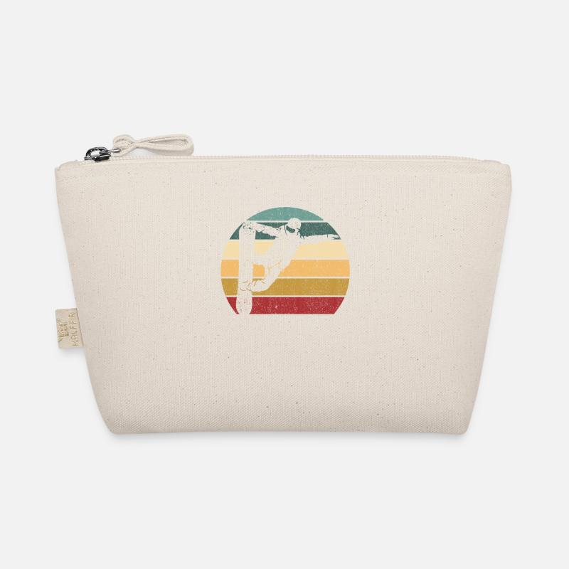 Vintage Sunset Snowboarding Silhouette Organic Pouch