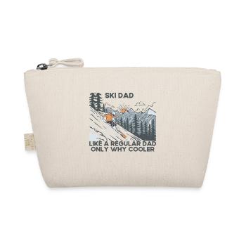 Ski Dad Funny Cute Winter Skiing - Organic Pouch - nature - Front