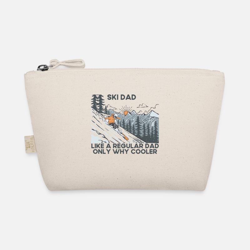 Ski Dad Funny Cute Winter Skiing - Bio-Täschchen - Natur