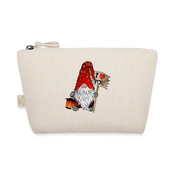 Gnome Christmas Elves with I Love You Shield - Organic Pouch - nature - Front