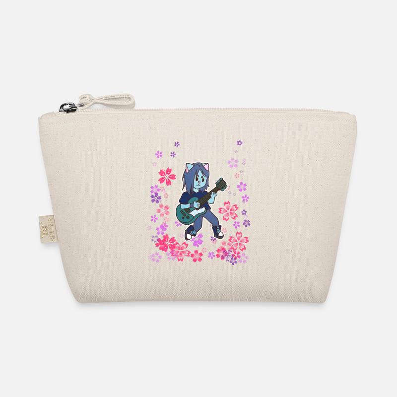 Cat plays guitar in the meadow Organic Pouch