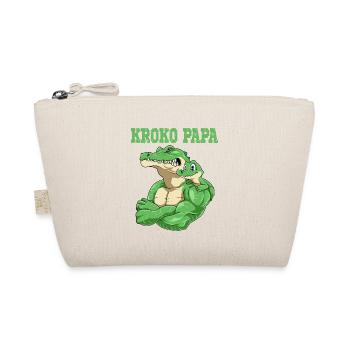Kroko Papa Krokodil Vater und Baby Papa Vatertag - Bio-Täschchen - Natur - Vorne