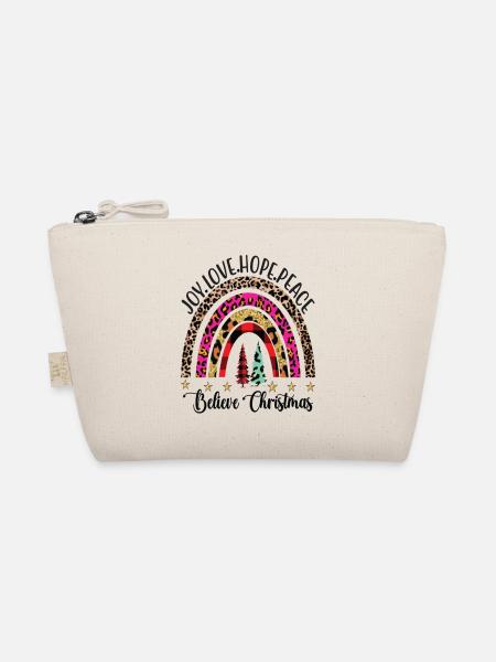 Joy Love Hope Peace Believe Christmas - Organic Pouch - nature - Front