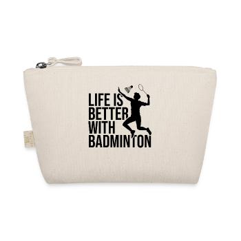 Life Is Better With Badminton Shuttlecock Badminto - Bio-Täschchen - Natur - Vorne