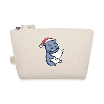 Hippopotamus Christmas - Organic Pouch - nature - Front