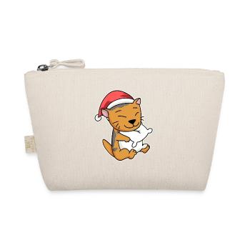 Scottish Fold-eared Cat Christmas Sleep - Organic Pouch - nature - Front