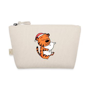 Tiger Christmas Sleep Sleep Sleep - Organic Pouch - nature - Front