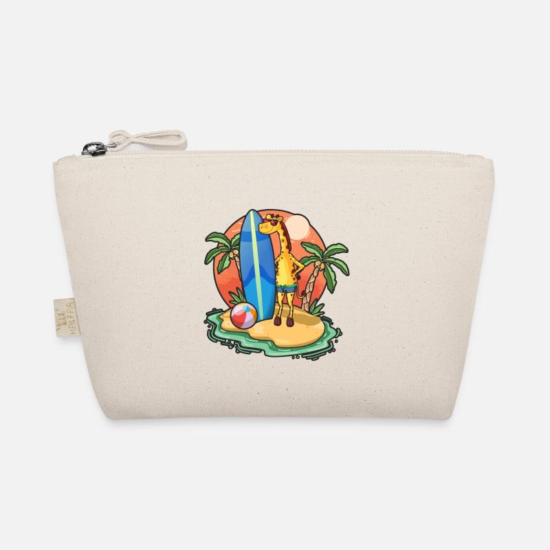 Funny Giraffe Surf Lovers Cool Surfboard Surfing Organic Pouch