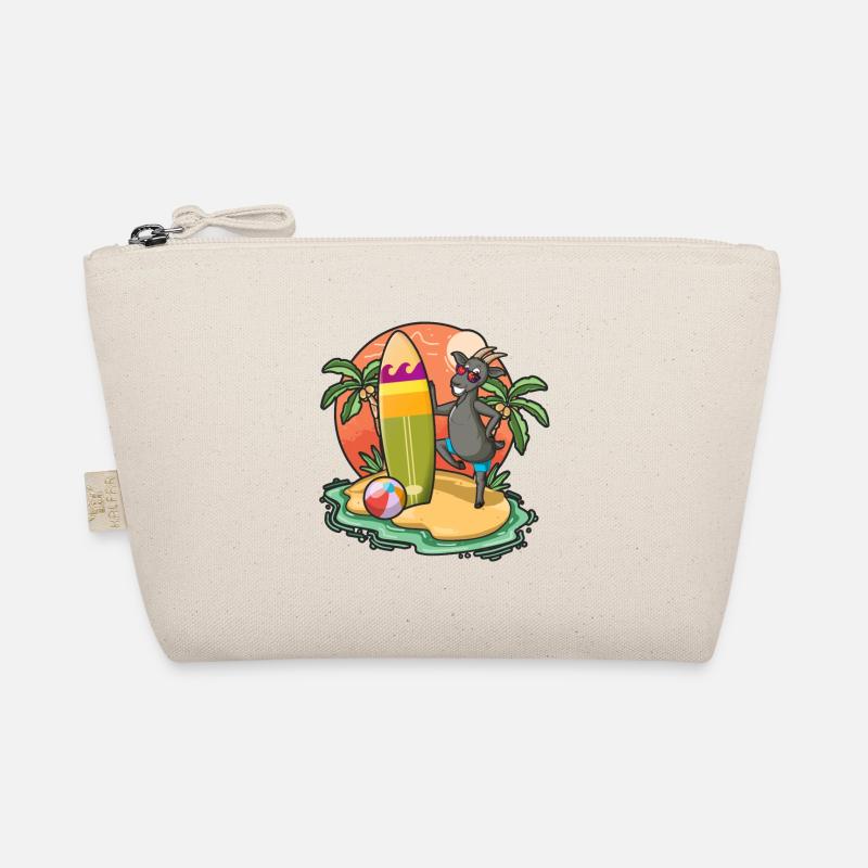 Funny Goat Surf Lovers Cool Surfboard Surfing Pun Organic Pouch
