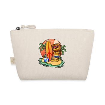 Drôle Lion Surf Lovers Cool Planche de surf Jeu de mots - Trousse biologique - nature - Devant