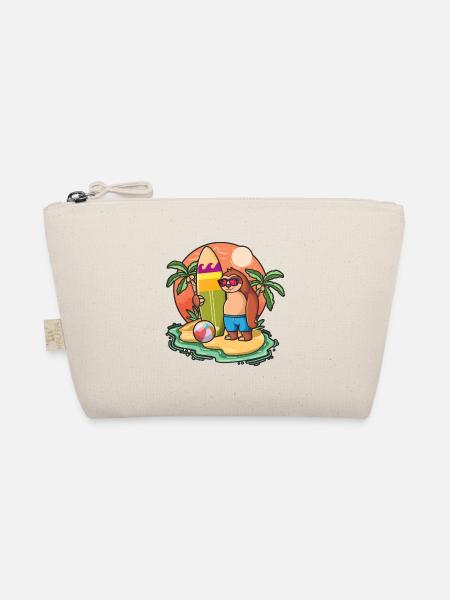 Drôle de paresseux Surf Lovers Cool Planche de surf Surf Pun - Trousse biologique - nature - Devant