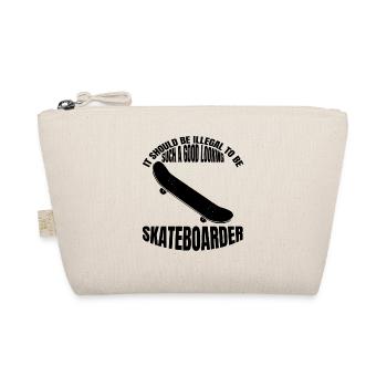 Skateboard Skating Longboard Skateboarding Skater - Organic Pouch - nature - Front