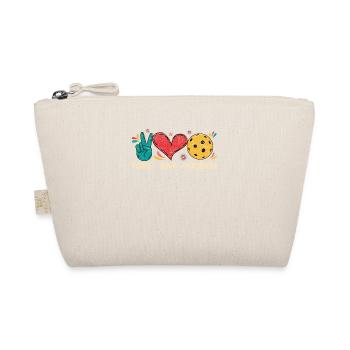 Funny Pickleball Player Retired Ladies Peace Love - Organic Pouch - nature - Front