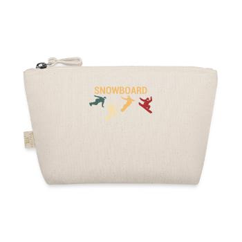 Snowboard Retro Vintage Wintersport Freestyle Snow - Bio-Täschchen - Natur - Vorne
