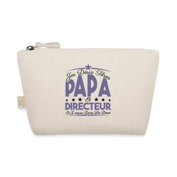 J'ai deux titres Papa et directeur, Cadeau Papa. - Trousse biologique - nature - Devant