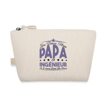 J'ai deux titres Papa et Ingénieur, Cadeau Papa. - Trousse biologique - nature - Devant