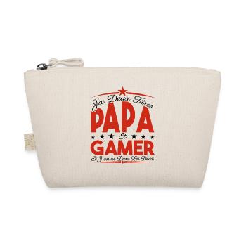 J'ai deux titres Papa et Gamer, Cadeau Papa. - Trousse biologique - nature - Devant