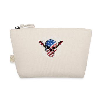 Vintage Retro 80s Music Guitar Girl with Guitar - Organic Pouch - nature - Front