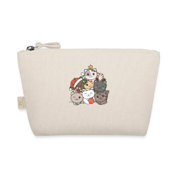 Cat Christmas Tree Funny Animal Christmas - Organic Pouch - nature - Front