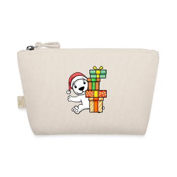 Christmas Polar Bear with Gifts - Organic Pouch - nature - Front