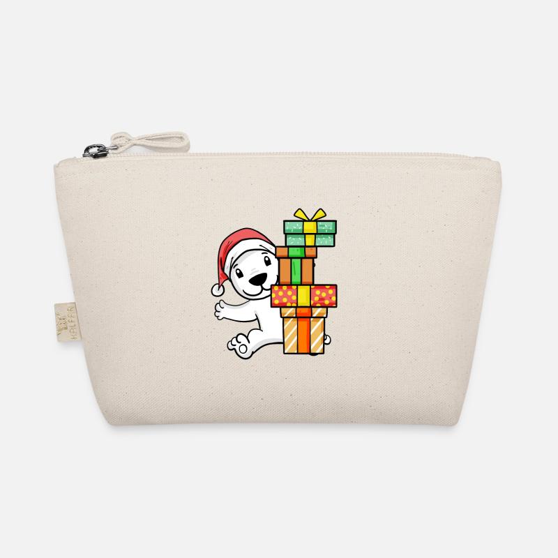 Christmas Polar Bear with Gifts Organic Pouch
