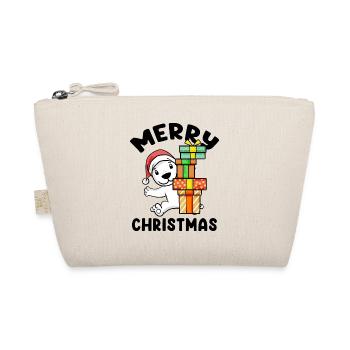 Merry Christmas Polar Bear with Gifts - Organic Pouch - nature - Front