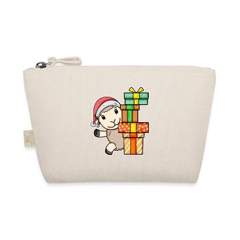Christmas sheep with gifts - Organic Pouch - nature - Front