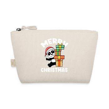 Merry Christmas Panda - Organic Pouch - nature - Front