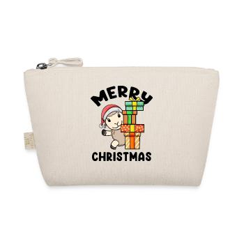 Merry Christmas sheep with gifts - Organic Pouch - nature - Front