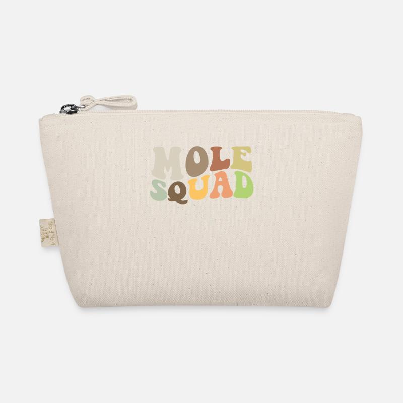 Colorful Mole Relay In White Organic Pouch