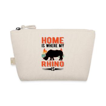Home is where my rhino is Rhino - Organic Pouch - nature - Front