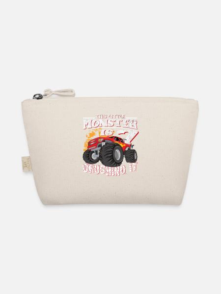 7th birthday jokes this little monster truck - Organic Pouch - nature - Front