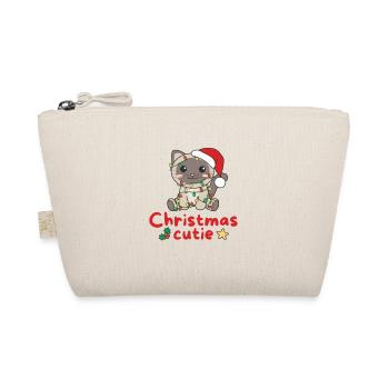 Cat Christmas Cats Christmas Cutie - Organic Pouch - nature - Front