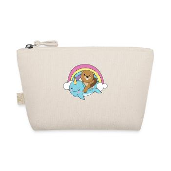 Narwal Biber ozean einhorn kawaii Regenbogen - Bio-Täschchen - Natur - Vorne