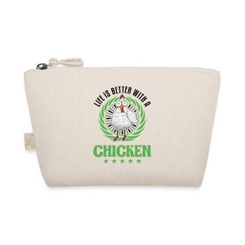 Life is better with a Chicken Landwirt Hühner - Bio-Täschchen - Natur - Vorne