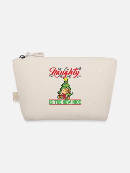 Naughty Is The New Nice Christmas Santa Xmas - Bio-Täschchen - Natur - Vorne