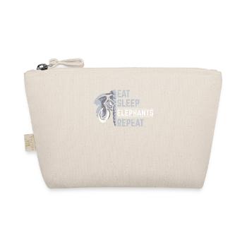 Funny Elephant Lover Eat Sleep Elephants Repeat Ki - Organic Pouch - nature - Front