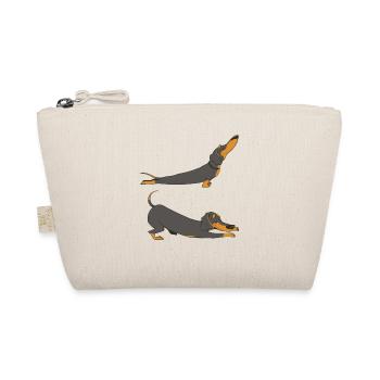 Stretching Dachshund - Organic Pouch - nature - Front