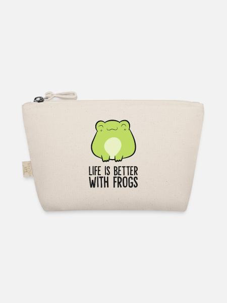 Froschliebhaber Das Leben ist besser mit Fröschen - Bio-Täschchen - Natur - Vorne