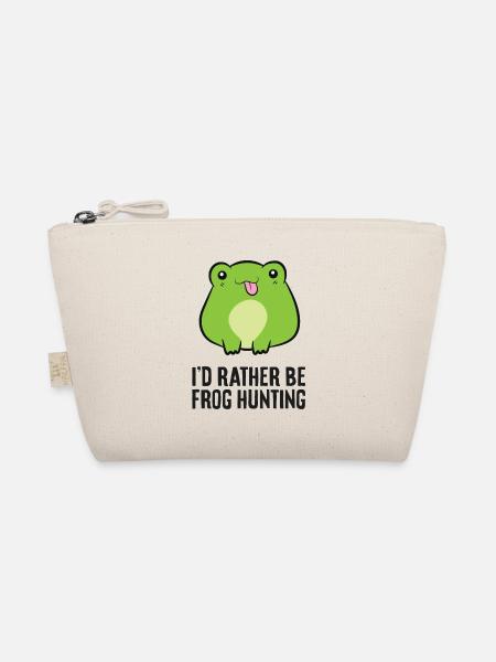 I'd Arther Be Frog Hunting Funny Frog Catcher - Organic Pouch - nature - Front
