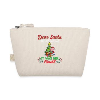 Dear Santa It Was Her Fault Siblings Matching Xmas - Bio-Täschchen - Natur - Vorne