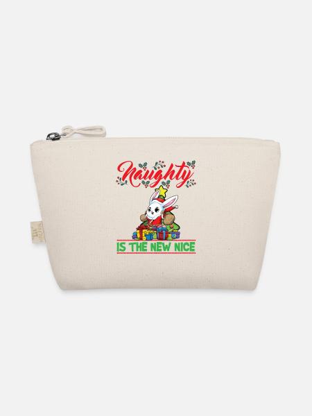 Naughty Is The New Nice Christmas Santa Xmas - Bio-Täschchen - Natur - Vorne