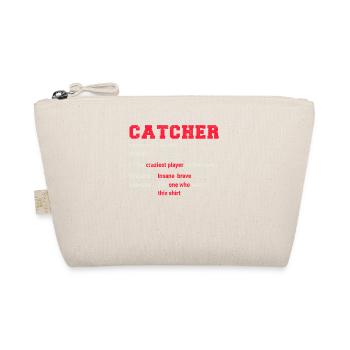 Baseball Catcher Softball Catcher Player Funny - Organic Pouch - nature - Front