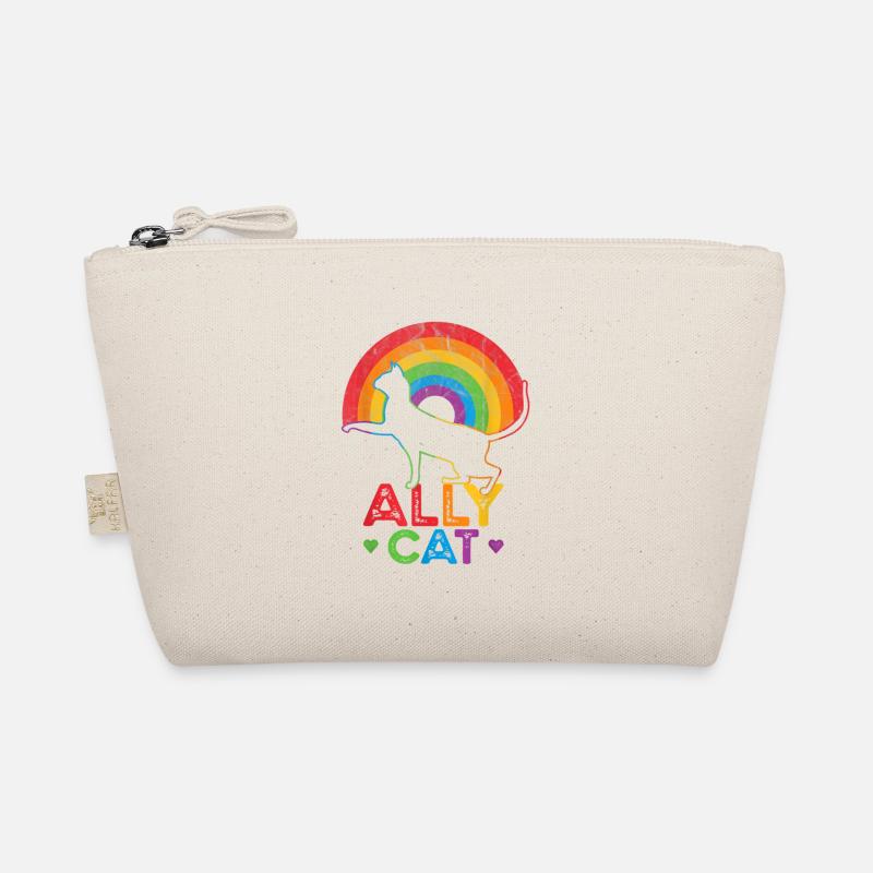 Ally Cat LGBT Pride Ally Cat With Rainbow Organic Pouch