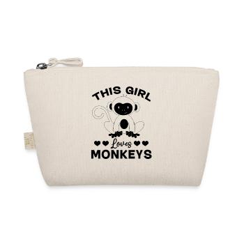 Monkey Lover - This Girl loves Monkeys - Organic Pouch - nature - Front
